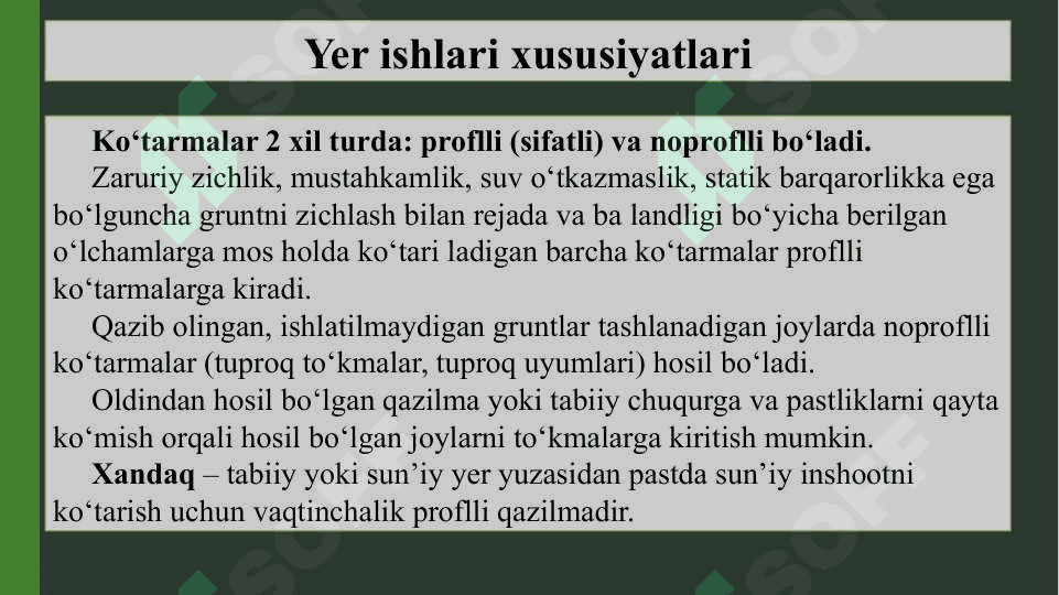 Bir cho‘michli draglayn ekskavatorlarni qo‘llab yer ishlarini mexanizatsiyalash xususiyatlari 4