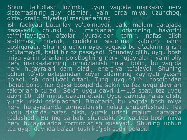 Uyqu va tush ko’rish gigenasi 4