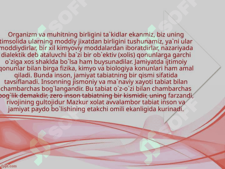 ORGANIZM VA MUHIT 4