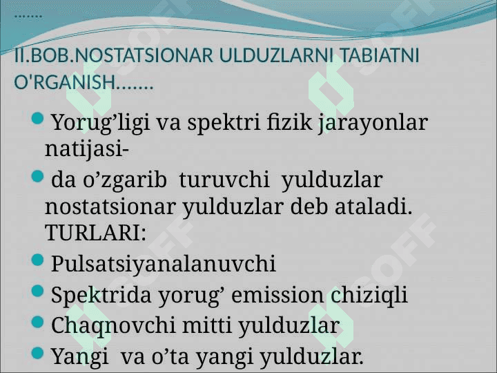 ASTROFIZIKADA NOSTATSIONAR YULDUZLAR TABIATINI O’RGANISH 6