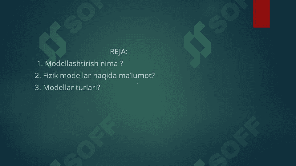 Fizik jarayon va fizik modellashtirish 2