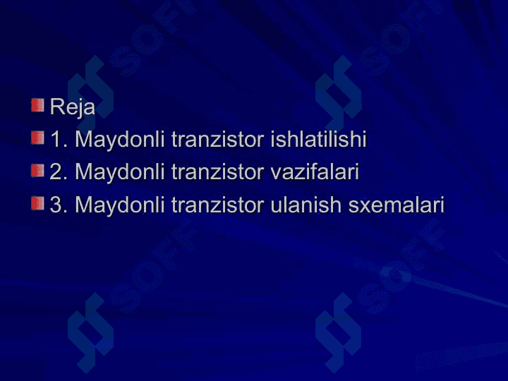 Maydonli tranzistor 2