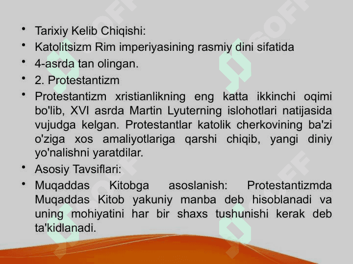 XRISTIANLIKDAGI OQIMLAR  PRAVOSLAVLIK 6
