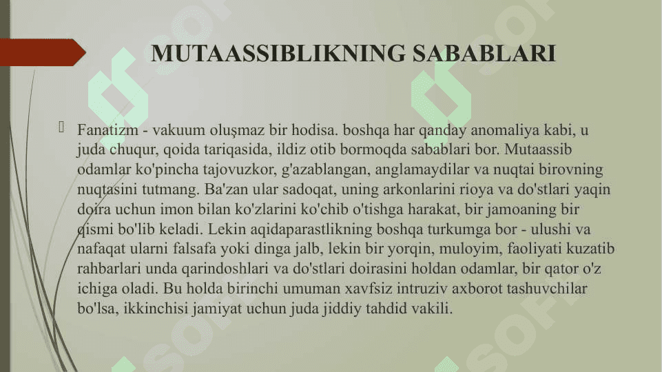 Diniy fanatizm asoslari va manbalari 6