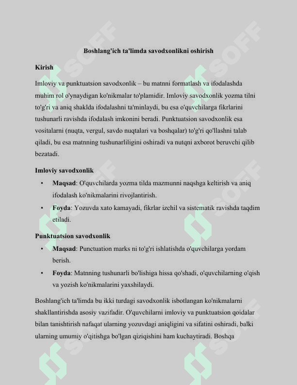 Boshlang'ich ta'limda imloviy savodxonlik bo'yicha turli didaktik o 'yinlardan foydalanish 2