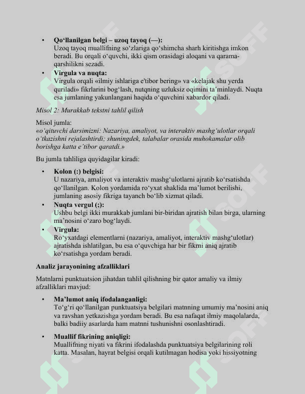 Matnlarni punktuatsion jihatdan tahlil qilish 7