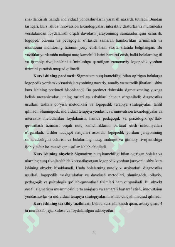 Sigmatizm nutq kamchiligida logopedik yordam ko’rsatishni rivojlantirish 4