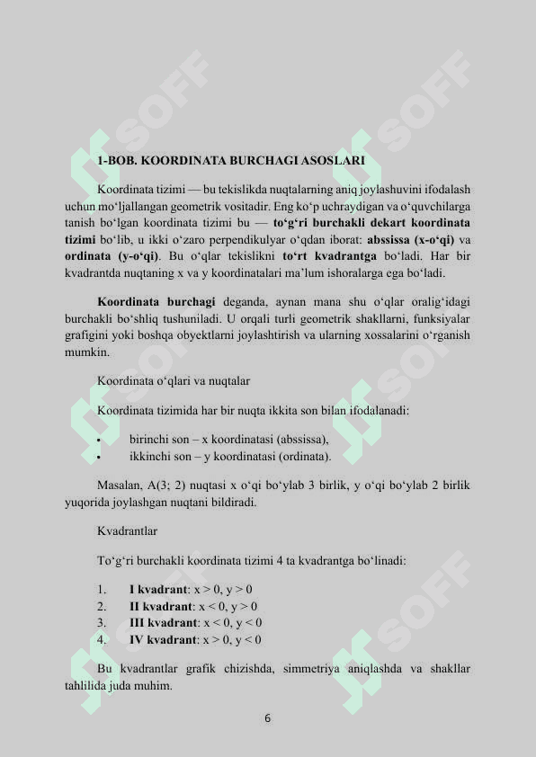 MAVZU: KOORDINATA BURCHAGI. SODDA GRAFIKLAR, DIAGRAMMALAR, JADVALLAR. SIMMETRIYA. Kurs ishi 6