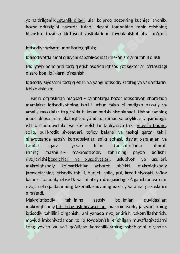 Asosiy makroiqtisodiy modellarining qiyosiy tahlili. 5