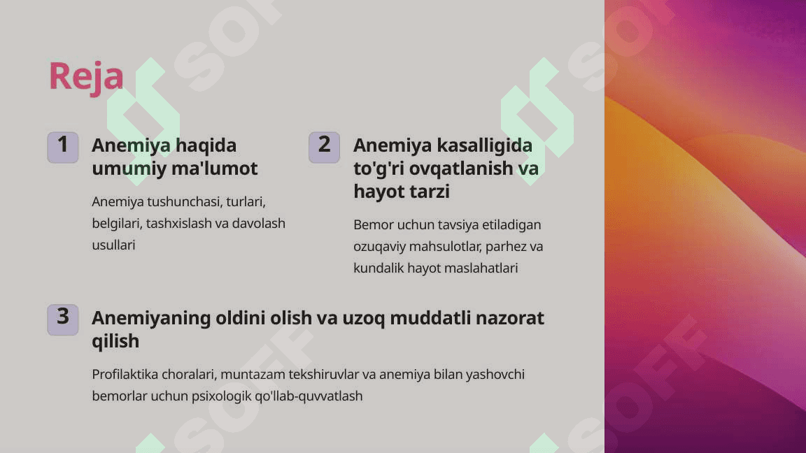 Anemiya (Qon kamlik) haqida ma'lumotlar to'plami 2