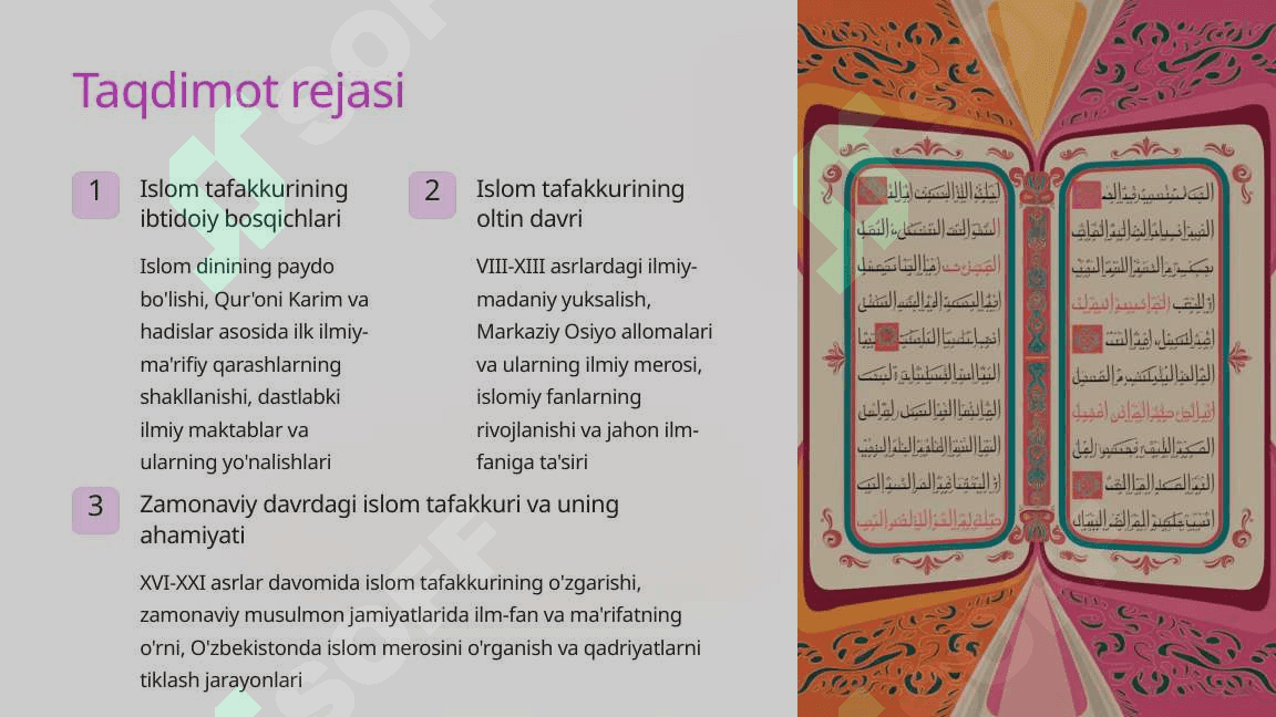 Islom tafakkuri va madaniyatining shakllanish bosqichlari 2