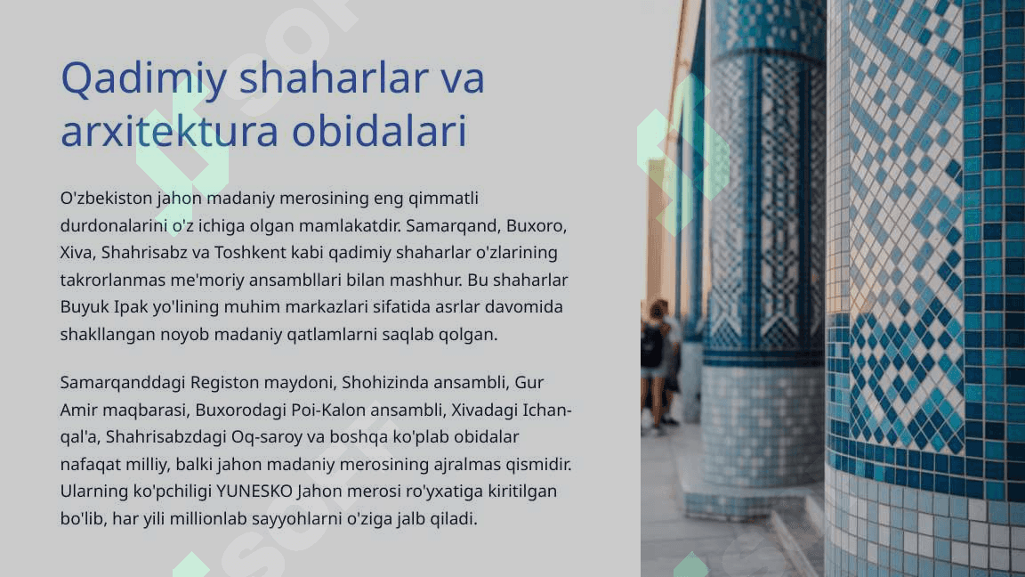O'zbekistonning madaniy merosi va sayyohlik salohiyati 3