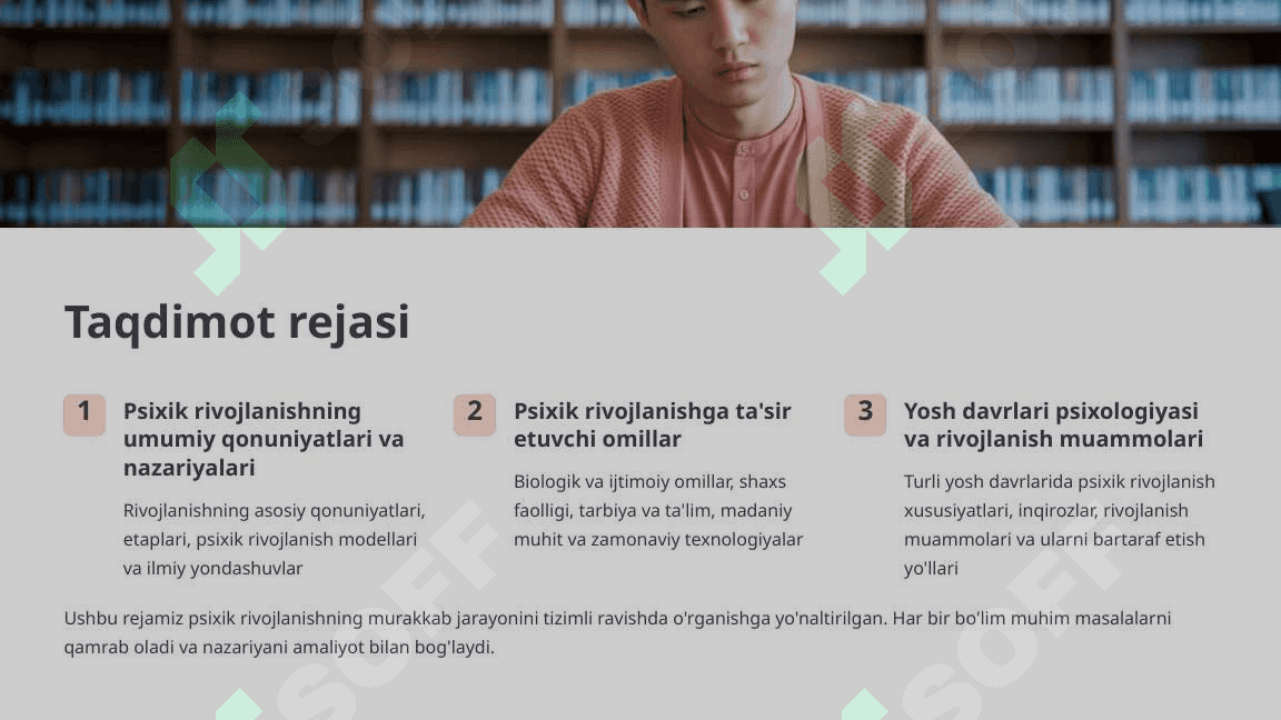 Psixik rivojlanishning asosiy qonuniyatlari 2