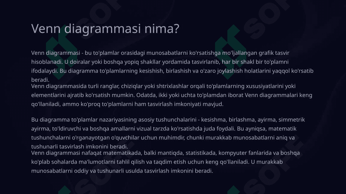 Venn diagrammasi Tushunchalar orasidagi o'zaro bog'liqliklar tasviri 3
