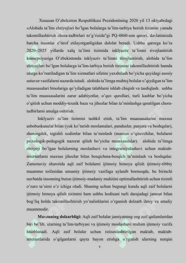 Aqli zaif bolalar uchun ixtisoslashtirilgan maktab, maktab-internetlarida o'qilganlarni qayta bayon etishga orgatish yo'llari, usullari 4