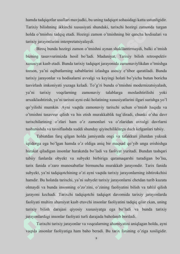 Tarixiy bilish tamoyillari va regulyativ funksiyalari 8