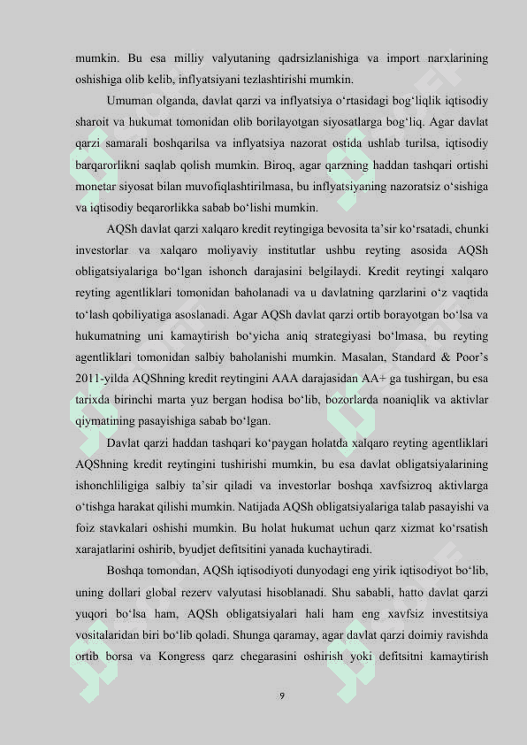 RIVOJLANGAN MAMLAKATLARDA DAVLAT QARZI DINAMIKASI VA TAHLILI (AQSH misolida) 8