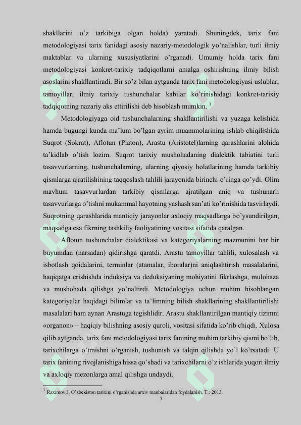 Tarix fani metodologiyasining rivojlanib borish qonuniyatlari 7