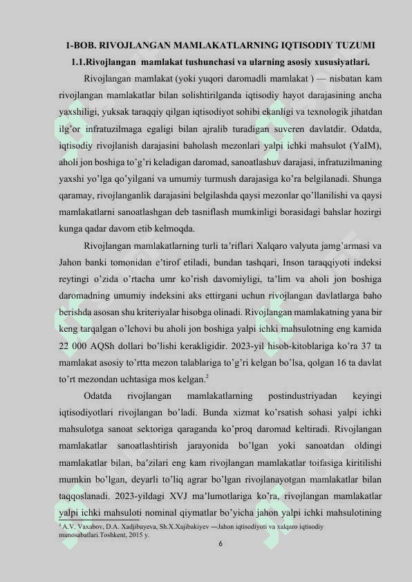Rivojlangan mamlakatlar iqtisodiyoti 6