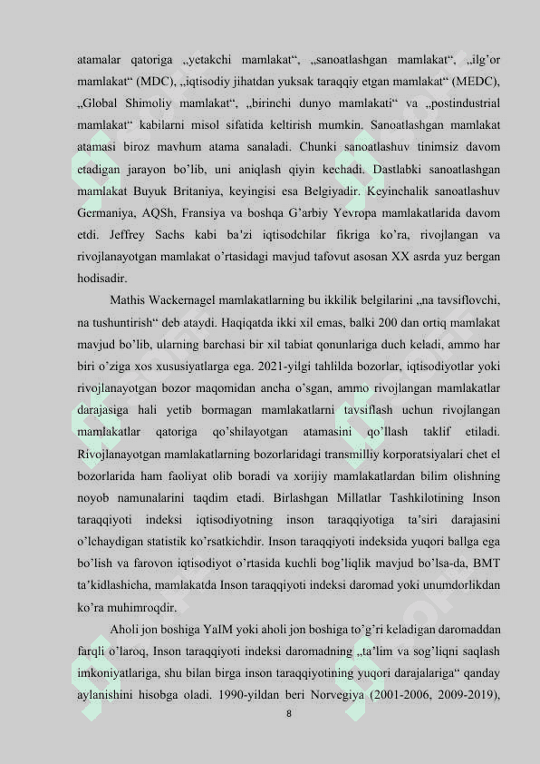 Rivojlangan mamlakatlar iqtisodiyoti 8