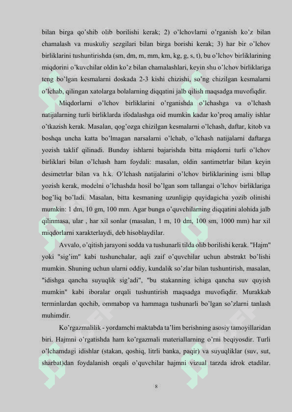 Yordamchi maktabda hajm (sig’im) o’lchovlarini o’rgatishda didaktik o’yinlardan foydalanish 8