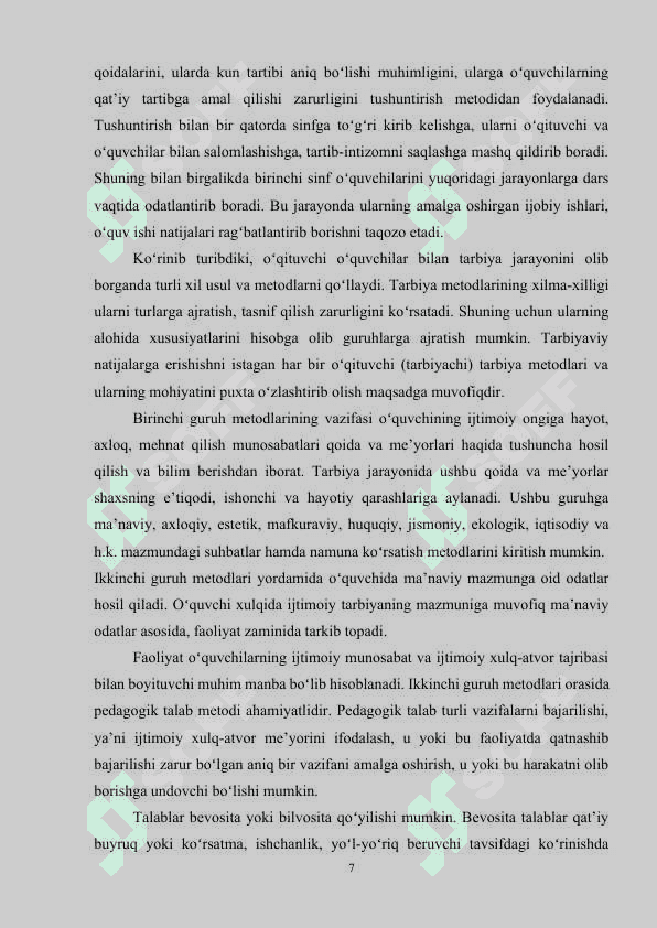 Tarbiyaning umumiy metodlari va ularni tanlash 7