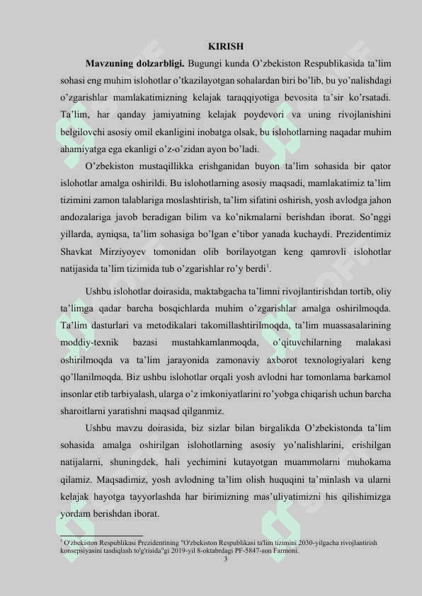 Ta’lim jarayonining rivojlanishi 3