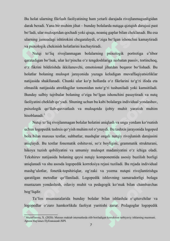 Nutqi to‘liq rivojlanmagan bolalar nutqini tekshirish 7