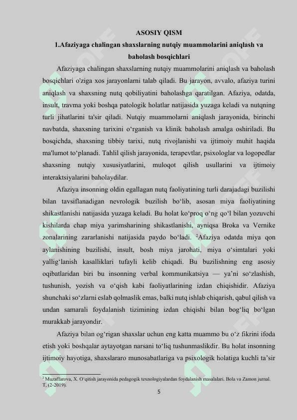 Afaziyada korreksion-tarbiyaviy yoʻnalishlarning asosiy yoʻnalishlari 5
