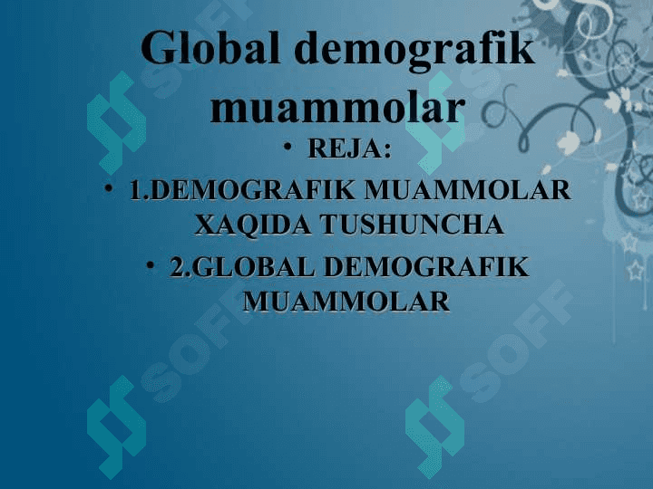 Global demografik muammolar 2