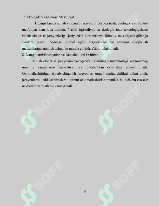 Korxonada ishlab chiqarish jarayonini boshqarish uchun axborot tizimini loyihalash. 6