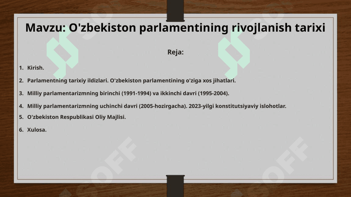 O'zbekiston Respublikasi Parlamentining rivojlanish tarixi 2