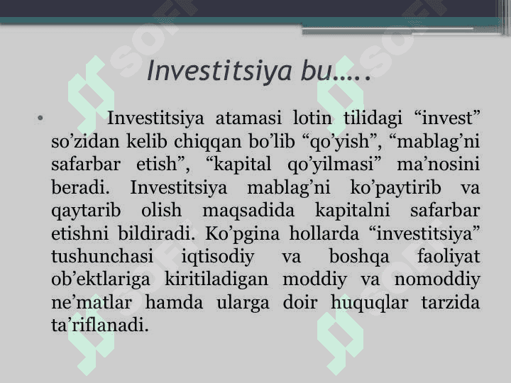 XORIJIY INVESTITSIYALAR 8