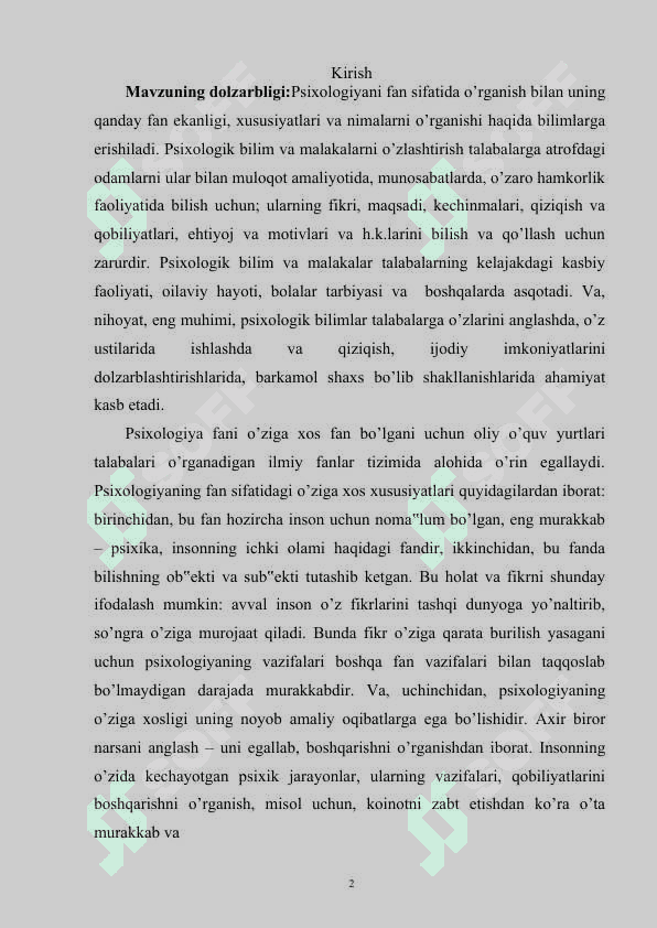 PSIXOLOGIK MAKTABLARNING YUZAGA KELISHI 2