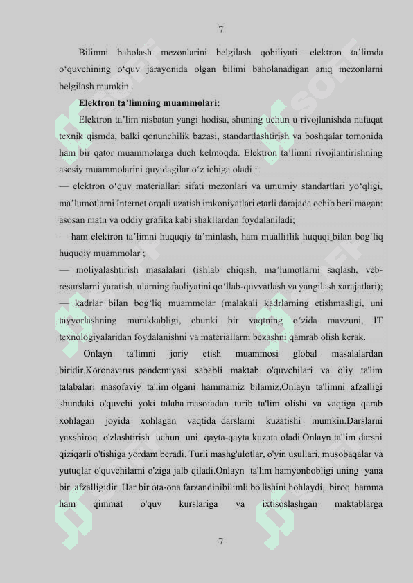 INFORMATIKA FANINI O’QITISHDA ELEKTRON TA’LIMNING O’RNI VA AHAMIYATI 7