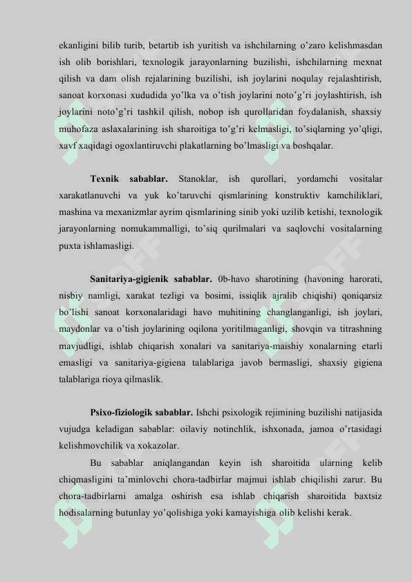 Jarohatlanish va kasb kasalliklari sabablarini tahlil qilish 2