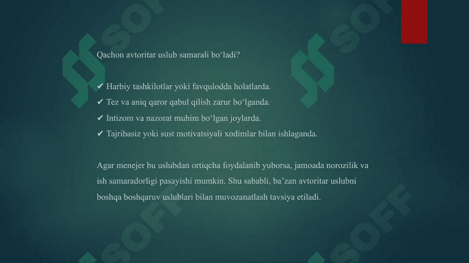 Menejerning ish uslubi 8