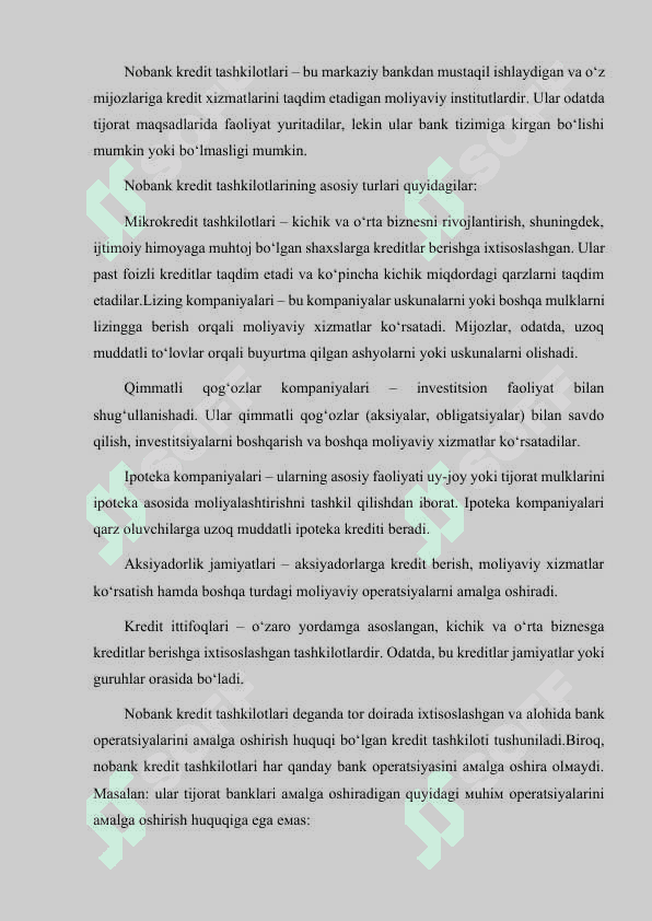 NOBANK KREDIT TASHKILOTLARI VA ULARNING TURLARI 2