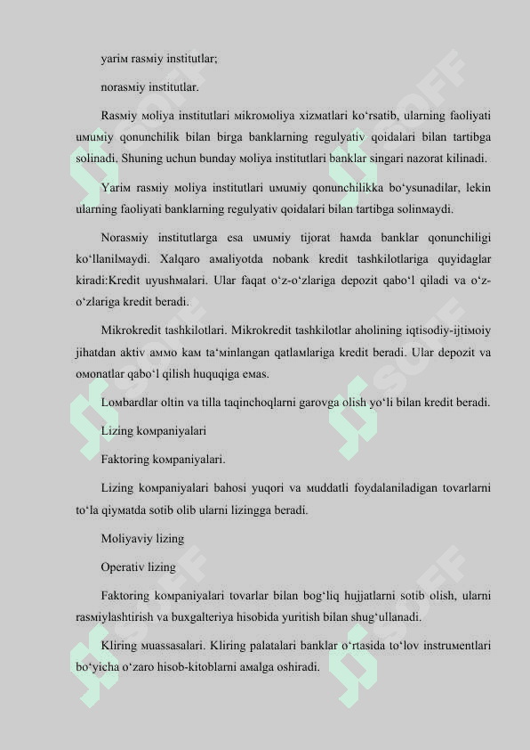 NOBANK KREDIT TASHKILOTLARI VA ULARNING TURLARI 4