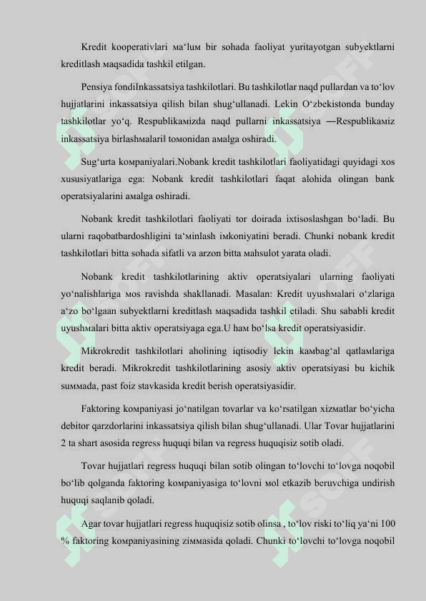 NOBANK KREDIT TASHKILOTLARI VA ULARNING TURLARI 5