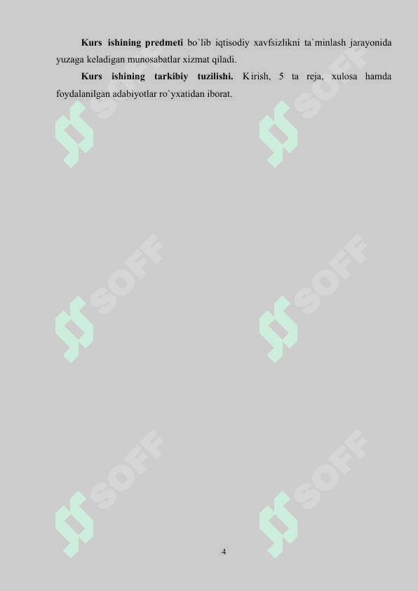 IQTISODIY XAVFSIZLIKNING KO`RSATKICHLARI VA MEZONLARI 4