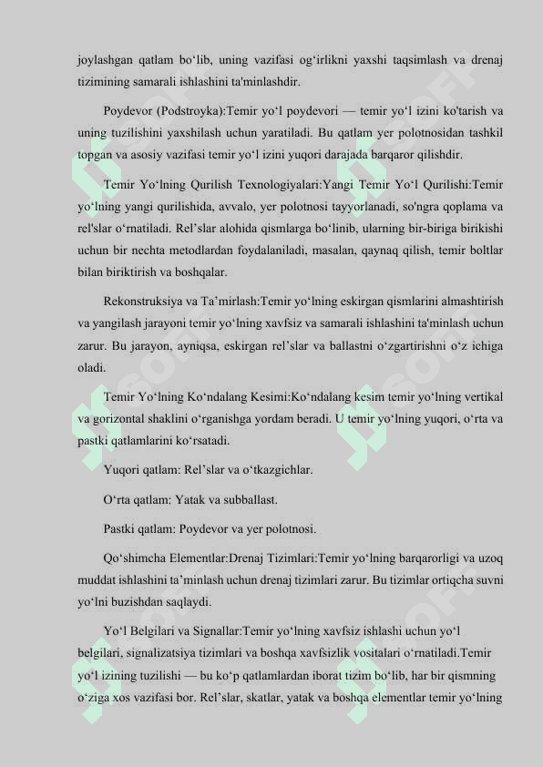 TEMIR YO'L IZINING TUZILISHI 2