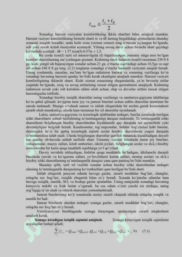 XONALARNING ISSIQLIK REJIMI 2