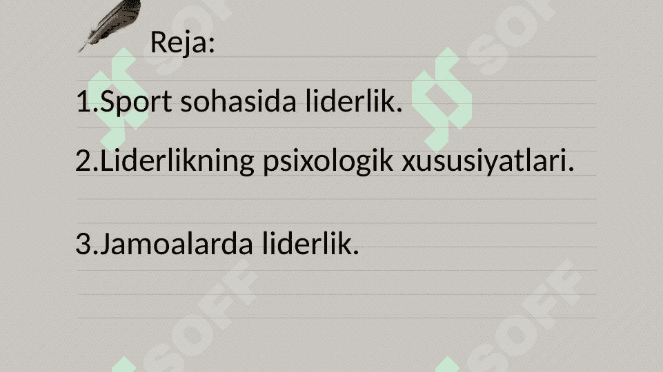 Liderlikning psixologik xususiyatlari. 2