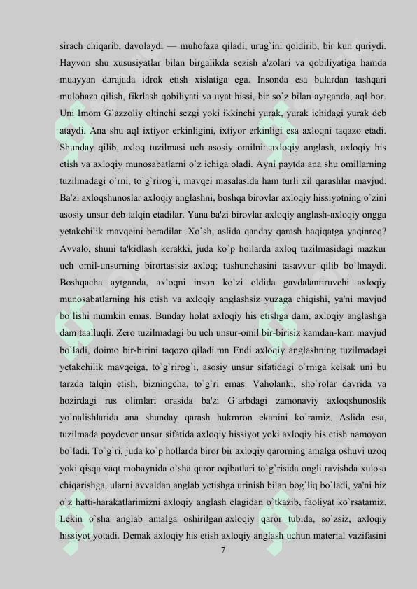 Jamoada tarbiyalsh jarayonida maktabgacha ta’lim yoshdagi bolalarda           ahoqiy sifatlarni tarkib toptirish 7