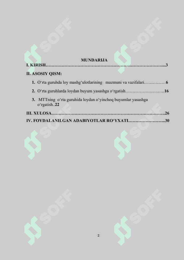 kurs ishi O‘rta guruhda bolalarni loy ishiga o‘rgatish metodlari 2