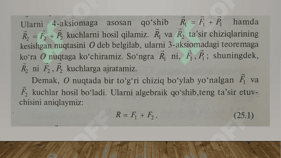 Uzunlikka ega bo`lgan jismlarning og`irlikmarkazi 4