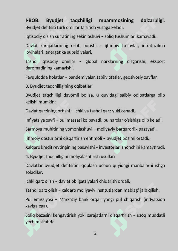 Byudjet taqchilligi. 4