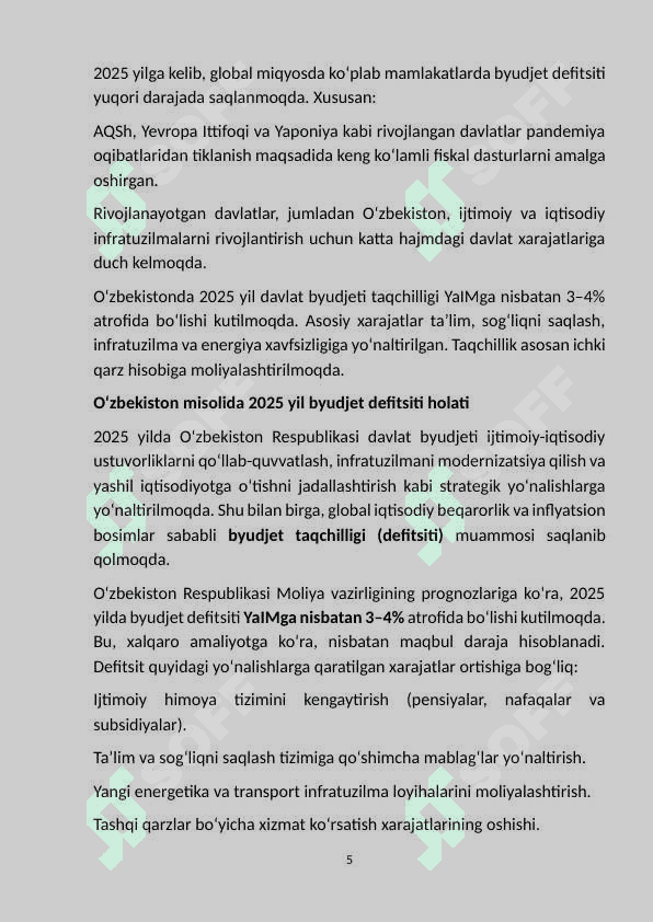 Byudjet taqchilligi. 5
