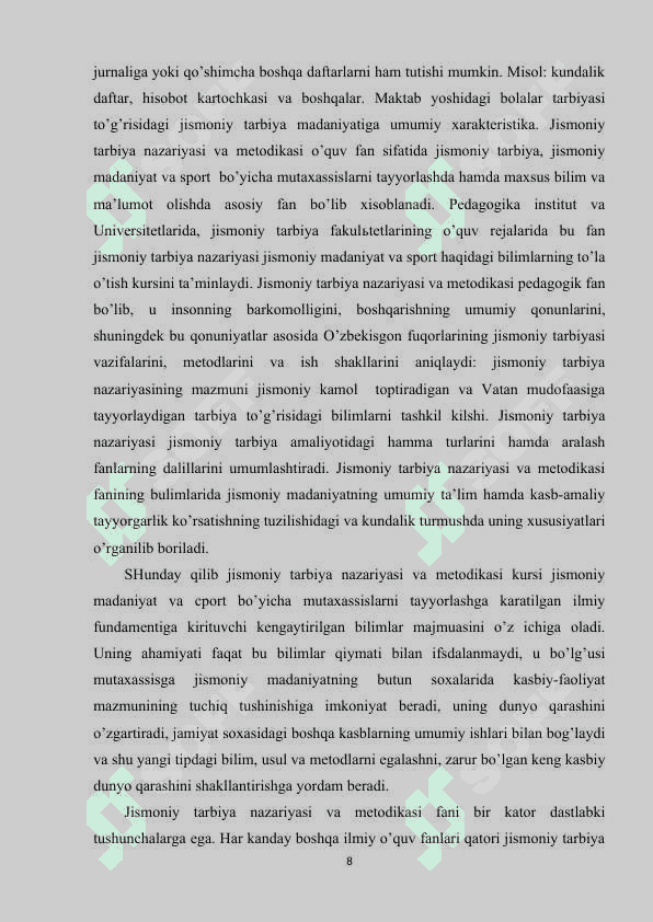 Jismoniy tarbiya dars jarayonida pedagogik texnologiyalardan foydalanish usullari 8